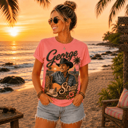 George Strait Sunset Scene T-Shirt for Country Music Lovers