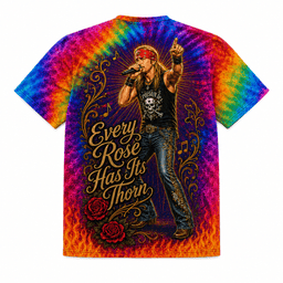 Bret Michaels Rainbow Flame 3D Shirt for Rock Legends Fans