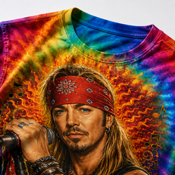 Bret Michaels Rainbow Flame 3D Shirt for Rock Legends Fans