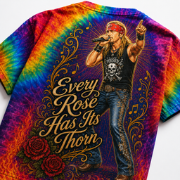 Bret Michaels Rainbow Flame 3D Shirt for Rock Legends Fans