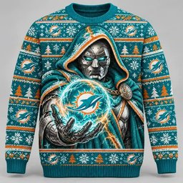Miami Dolphins Merch X Doomsday Doctor Doom Ugly Christmas Sweater Winter Clothing Gifts