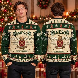 Jameson Irish Whiskey Ugly Christmas Sweater Cute Christmas Outfits Xmas Clothes Gifts