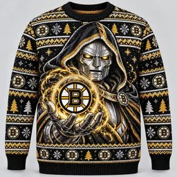 Boston Bruins Merch Doctor Doom Ugly Christmas Sweater Winter Apparel Xmas Outfits Ideas