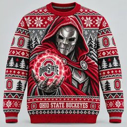 Ohio State Buckeyes Merch X Doomsday Doctor Doom Ugly Christmas Sweater Xmas Attire Gifts