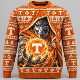 Tennessee Volunteers Merch Doctor Doom Doomsday Ugly Christmas Sweater Xmas Party Outfits