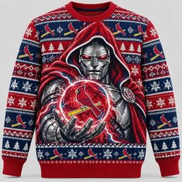 St Louis Cardinals Merch Doctor Doom Doomsday Ugly Christmas Sweater Xmas Clothing Gifts