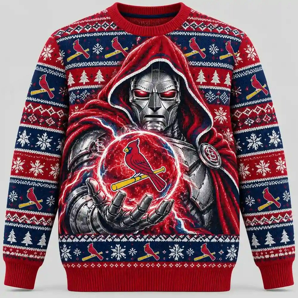 St Louis Cardinals Merch Doctor Doom Doomsday Ugly Christmas Sweater Xmas Clothing Gifts