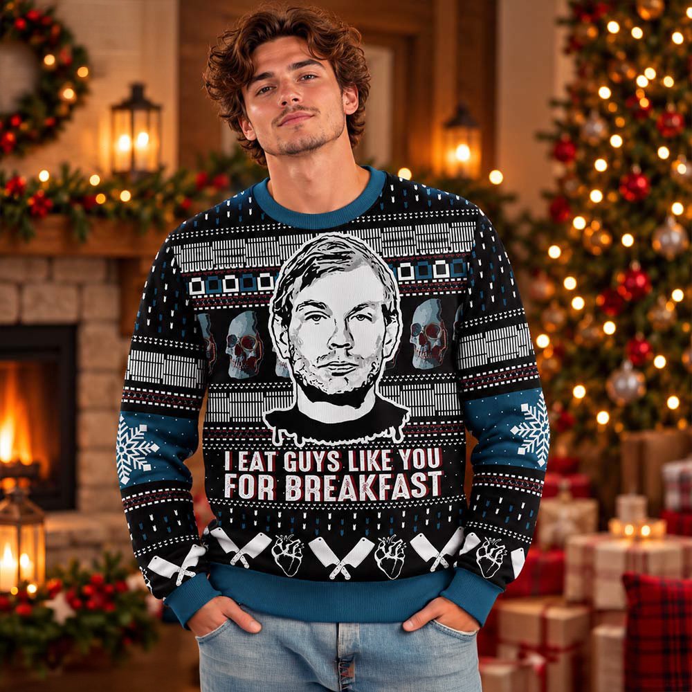 Jeffrey Dahmer Funny Serial Killer Ugly Christmas Sweater Funny Christmas Vacation Clothing