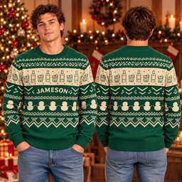 Jameson Festive Holiday Ugly Christmas Sweater Warm Clothes For Winter Xmas Party Outfits
