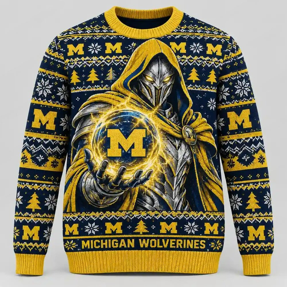 Michigan Wolverines Merch X Doomsday Doctor Doom Ugly Christmas Sweater Casual Christmas Outfits