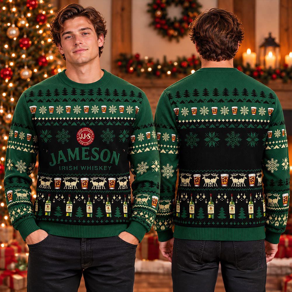 Jameson Irish Logo Ugly Christmas Sweater Clothes To Get For Christmas Xmas Gifts Ideas