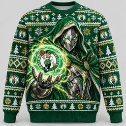Boston Celtics Merch Doctor Doom Ugly Christmas Sweater Warm Clothes For Winter Gifts