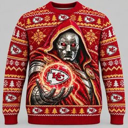 Kansas City Chiefs Merch Doctor Doom Ugly Christmas Sweater Winter Apparel Christmas Gifts