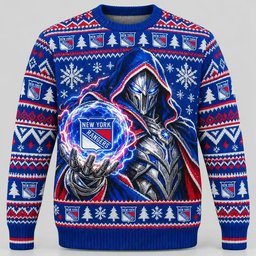 New York Rangers Merch X Doomsday Doctor Doom Ugly Christmas Sweater Winter Apparel Gifts