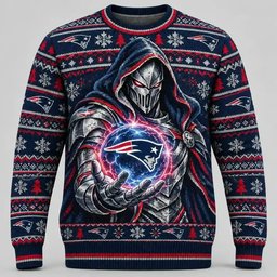 New England Patriots Merch X Doomsday Doctor Doom Ugly Christmas Sweater Christmas Party Outfit