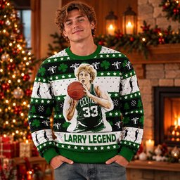 Larry Bird Legend Boston Celtics NBA Basketball Ugly Christmas Sweater Cool NBA Xmas Outfits