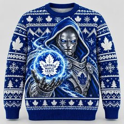 Toronto Maple Leafs Merch Doctor Doom Avengers Doomsday Ugly Christmas Sweater NHL Apparel