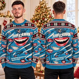 The Cure Merch Jumping Someone Else�s Train Ugly Christmas Sweater The Cure Xmas Clothes