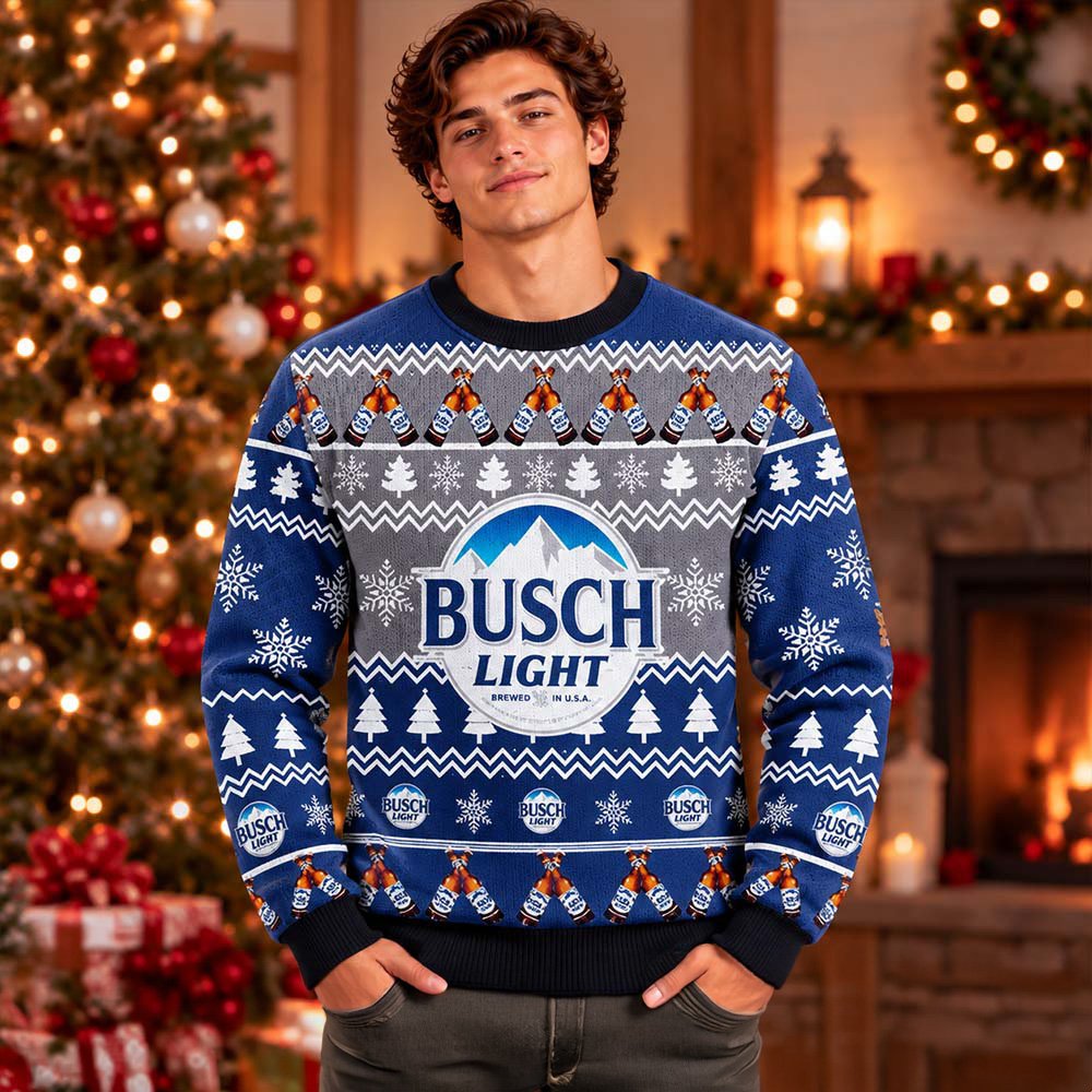 Busch Light Beer Xmas Cheers Ugly Christmas Sweater Xmas Party Outfits Gifts Ideas