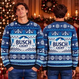 Busch Light Beer Ugly Christmas Sweater Clothes To Get For Christmas Xmas Apparel Gifts