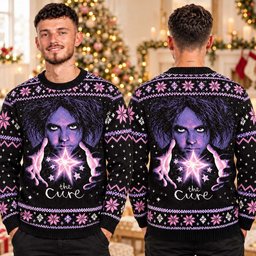The Cure Merch Robert Smith Ugly Christmas Sweater Xmas Party Outfits Ideas Xmas Presents