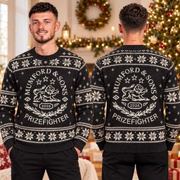 Mumford And Sons Merch Prizefighter 2026 Lion Crest Ugly Christmas Sweater Xmas Attire Gifts