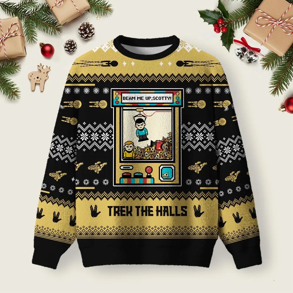 Beam Me Up Ugly Christmas Sweater Casual Christmas Party Outfits Xmas Apparel Gifts.png