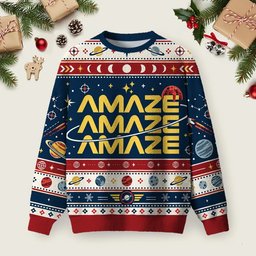 Amaze Amaze Amaze Space Sci Fi Ugly Christmas Sweater Warm Clothes For Winter Xmas Apparel.png