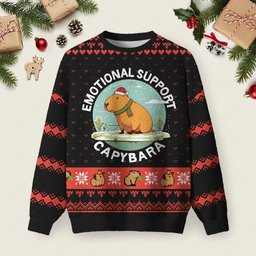 Emotional Support Capybara Ugly Christmas Sweater Unique Christmas Pullover Xmas Gifts.jpeg