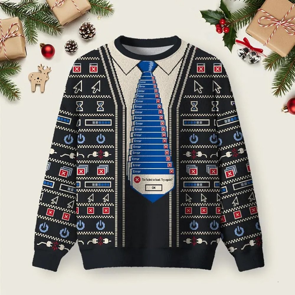 Business Casual System Failure Ugly Christmas Sweater Christmas Day Outfit Xmas Apparel.png