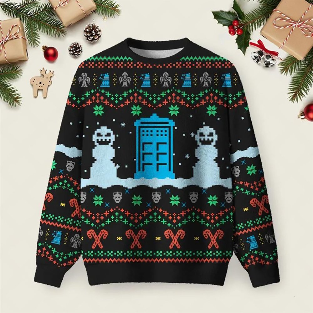 Doctor Who Black Ugly Christmas Sweater Casual Christmas Party Outfits Xmas Apparel Gifts.jpeg