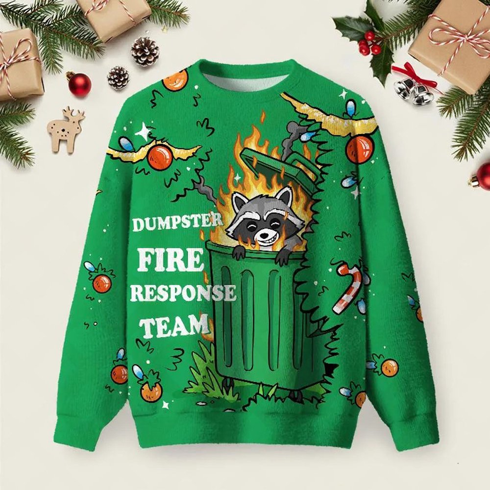 Dumpster Fire Response Team Ugly Christmas Sweater Winter Clothes Christmas Apparel.jpeg