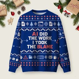 AI Blame Ugly Christmas Sweater Cool Meme Christmas Clothes Xmas Party Outfits.png