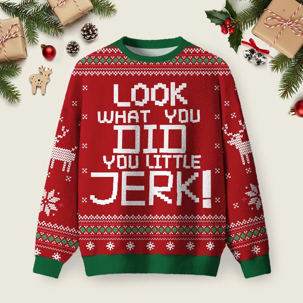 Look What You Did Home Alone Ugly Christmas Sweater Christmas Apparel Xmas Party Outfits Gifts