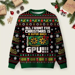 All I Want For Christmas Is A Super Quick GPU Ugly Christmas Sweater Cute Xmas Outfits Gifts.png