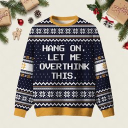 Hang On Let Me Overthink This Ugly Christmas Sweater Warm Clothes For Winter Gifts