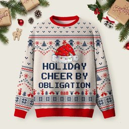 Obligatory Holiday Spirit Ugly Christmas Sweater Christmas Day Outfit Xmas Apparel Gifts.png