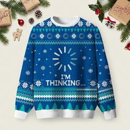 I_m thinking Ugly Christmas Sweater Family Christmas Clothes Xmas Apparel Gifts Ideas.jpeg