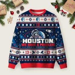 Houston We Have A Problem Ugly Christmas Sweater Xmas Party Outfits Christmas Clothes.png