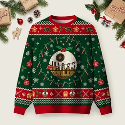 Galactic Snow Globe Ugly Christmas Sweater Christmas Vacation Clothing Holiday Apparel.png