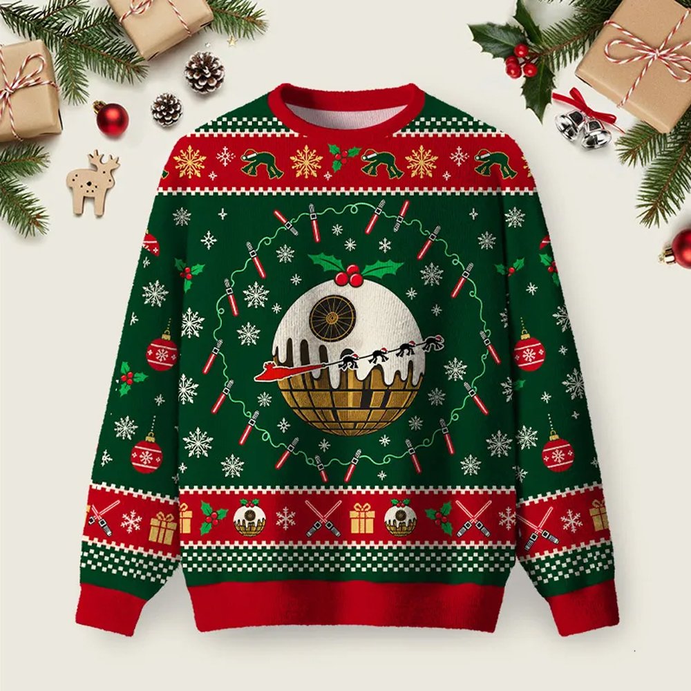 Galactic Snow Globe Ugly Christmas Sweater Christmas Vacation Clothing Holiday Apparel.png