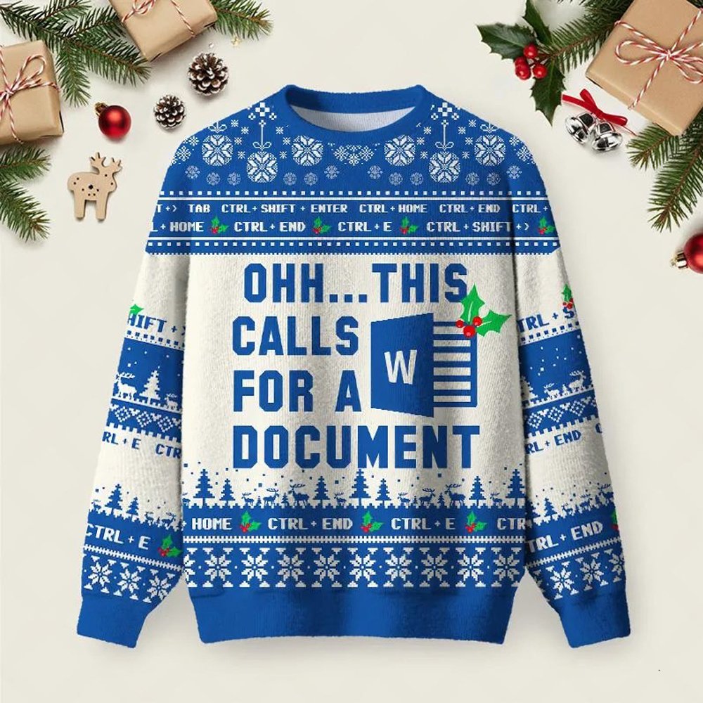 Ohh This Calls For A Document Ugly Christmas Sweater Festive Clothing Xmas Party Outfits.jpeg