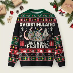 Overstimulated But Still Festive Ugly Christmas Sweater Xmas Clothes Winter Apparel Gifts.png