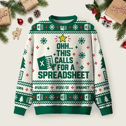 Ohh This Calls For A Spreadsheet Ugly Christmas Sweater Workplace Meme Christmas Pullover.png