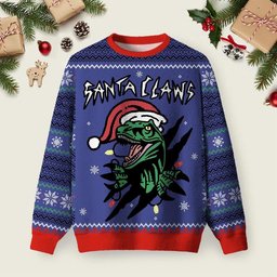 Jurassic Dinosaurs Ugly Christmas Sweater Casual Christmas Clothes Winter Apparel Xmas Gifts