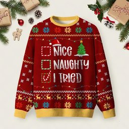 I Tried Ugly Christmas Sweater Festive Clothing Xmas Party Outfits Ideas Christmas Gifts.jpeg