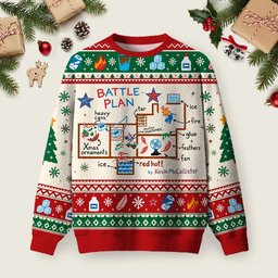 Home Defense Battle Plan Blueprint Ugly Christmas Sweater Xmas Party Clothes Christmas Gifts.png