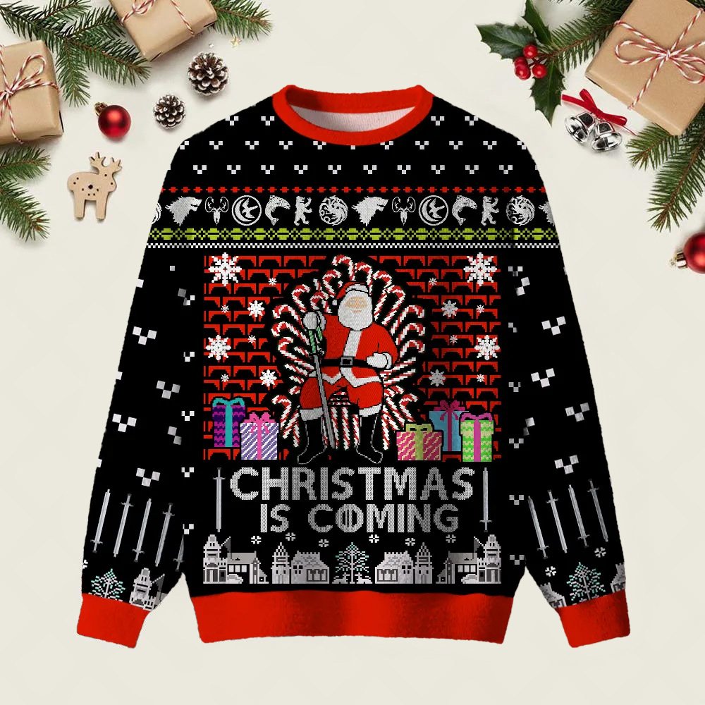 Game Of Thrones Black Ugly Christmas Sweater Winter Clothes Christmas Party Outfits Gifts