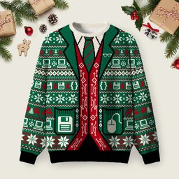 Fake Suit Retro Computer Ugly Christmas Sweater Winter Clothing Christmas Outfits Ideas.png
