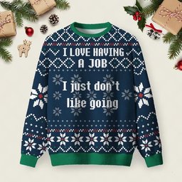 I Love Having A Job I Just Don_t Like Going Ugly Christmas Sweater Festive Attire.jpeg